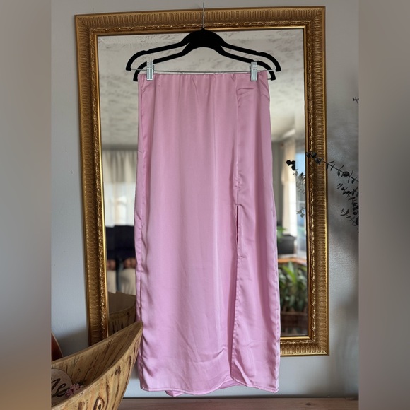 A New Day Pink Midi Pencil Skirt with Slit - Picture 1 of 5